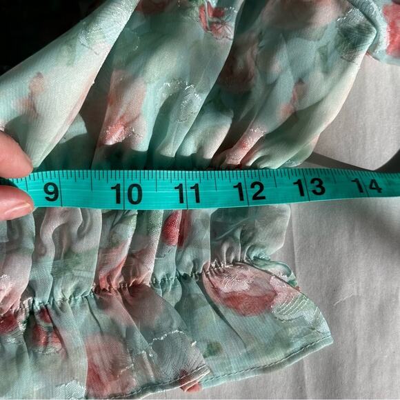 Babydoll MilkMaid Romantic Crop top Chiffon Floral Smock… - Picture 11 of 14